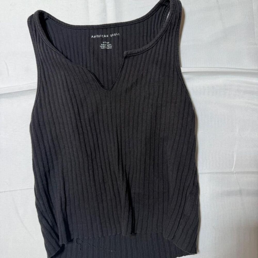American-eagle Women's Black and Grey Vest